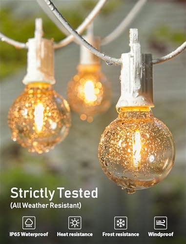 Brightown 60 Feet LED Outdoor String Lights with Shatterproof G40 Edison Bulbs, Connectable and Weatherproof Strand, Commercial Grade Patio Lights for Backyard Garden Patio Decorative, White - Image 2