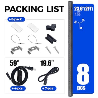 Barrina T5 Grow Lights for Indoor Plants, 2FT 80W(8 x 10W) Black Cover LED Plant Growing Lamp, Full Spectrum Grow Light Strip with Switch, Magnetic Installation, Plug and Play, 5000K, 8 Packs - Image 9