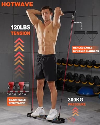HOTWAVE 20 in 1 Push Up Board with 16 Gym Accessories.Pushups Bar with Resistance Bands,Portable Home Workout Equipment,Strength Training for Men and Women - Image 2