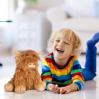 SuzziPals Heatable & Coolable Highland Cow Stuffed Animals Plushie, Microwavable Heating Pad for Soothing & Relaxation, Lavender Scented Cattle Plush Toys for Stress Relief, Stuffed Cow Gifts - Image 7