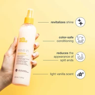 milk shake Leave-In Conditioner Spray Detangler for Natural Hair - Protects Color Treated Hair and Hydrates Dry Hair For Soft and Shiny Straight or Curly Hair, 11.8 Fl Oz - Image 2