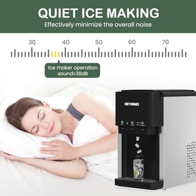 Heynemo 3-in-1 Ice Maker, Ice Dispenser for Ice Making, Ice Crushing, Ice Water, Nugget Ice Machine Countertop, 44lbs Daily Capacity, 12 Ice Cubes in 6 Mins, Perfect for Home, Kitchen, RV Use - Image 5