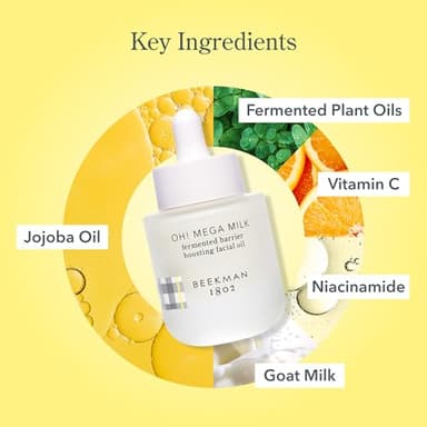 Beekman 1802 Oh Mega Milk Facial Oil - Hydrating Vitamin C & Niacinamide Serum - Repairs Skin Barrier & Reduces Dark Spots From Aging - Fragrance Free, Sensitive Skin Safe - Image 5