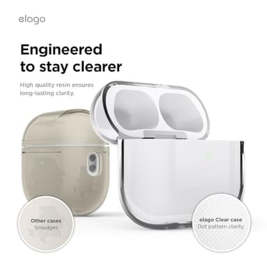elago Clear Case Compatible with AirPods Pro 3 Case Clear Cover - Lanyard Included, Strap Included, Reduced Yellowing, Shockproof, Full Protection, Soft TPU (Transparent) - Image 6
