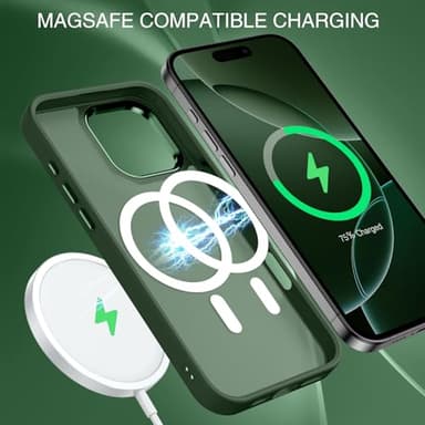 BENTOBEN Magnetic for iPhone 16 Pro Max Case,(Compatible with MagSafe) (Military Grade Drop Protection) Slim Translucent Matte Shockproof with Anti-Fingerprint Phone Case 6.9",Green - Image 5