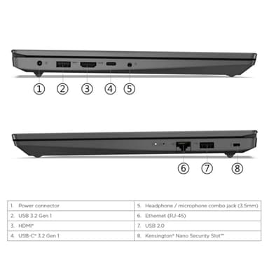 Lenovo V15 Premium Business Laptop - 15.6" FHD Display, IntelCore i7-1355U Processor, Wi-Fi 6, Numeric Keypad, HDMI, RJ45, Windows11 Pro, Office Lifetime (40GB RAM, 1TB SSD) - Image 8