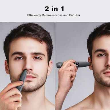 JISHO Rechargeable Ear and Nose Hair Trimmer for Men Women-12000 RPM Powerful Motor with Dual Edge Blades, Waterproof, USB Type-C, Easy to Clean Travel Size - Image 5