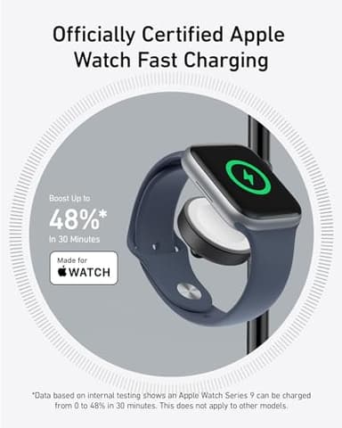 Anker MagSafe Charger Stand, iPhone 17 Wireless Charging Station, MagGo 3 in 1 Charging Station, Qi2 Certified 15W Wireless Charger, Desk Accessory, for iPhone 17/16/15/14/13/12, Apple Watch, AirPods - Image 4