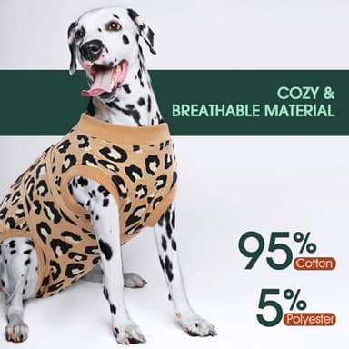 Kuoser Dog Recovery Suit for Dogs After Surgery,Professional Surgical Onesie for Female Male Dogs Spay Neuter,Soft Dog Surgery Suit Bodysuit for Abdominal Wounds Skin Disease,Coffee Leopard XL - Image 4