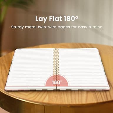 Lined Spiral Journal Notebook for Women, A5 Cute College Ruled Hardcover Notebook for Work & Note Taking, Pretty Journal for Writing, 140 Pages, Checkered - Image 4
