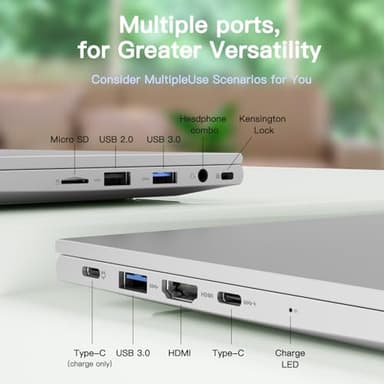 15.6-FHD-Laptop Student-Laptop, 16GB RAM 256GB SSD, Intel Pentium Quad-Core N100 Processor (Up to 3.4GHz) Backlit Keyboard Fingerprint WiFi 6 BT5.2 Business-Laptop, 2 Years Warranty Windows 11 Laptop - Image 6