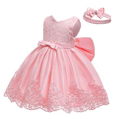 LZH Baby Girls Flower Princess Bowknot Wedding Pageant Christening Baptism Communion Party Dress - Image 3