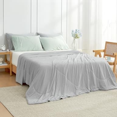 Cozy Bliss Cooling Comforter King Size, Cooling Blankets for Hot Sleepers and Night Sweats, Gray Summer Comforter for King Size Bed, Breathable Soft Lightweight Silk Smooth - Image 5