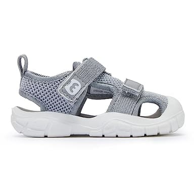 BMCiTYBM Toddler Boy Girl Closed Toe Summer Sandals Lightweight Shoes Infant Non-Slip First Walking Sneakers 6 9 12 18 24 Months Grey Size 7 Toddler - Image 4