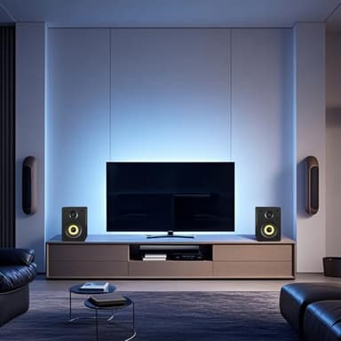 Sanyun SW206 4” HiFi Bookshelf Speakers with Studio Mode, 80W Active, Bluetooth 5.4/Optical/Coaxial/TRS/Aux/24bit DAC USB, for Turntable TV PC Desktop, MDF Cabinet, Remote Control, Black - Image 9