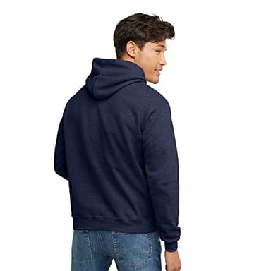 Hanes Comfortblend EcoSmart Hoodie, Midweight Fleece, Pullover Hooded Sweatshirt for Men, Heather Navy, Large - Image 2