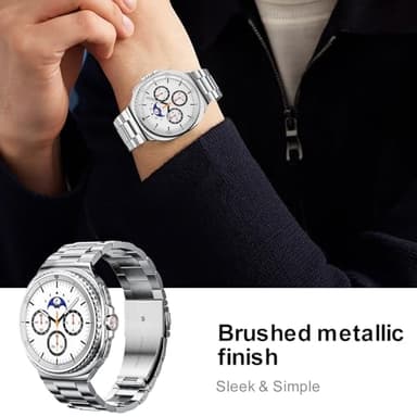 Metal Band Compatible with Samsung Galaxy Watch 8 40mm/44mm/Classic 46mm 2025,No Gap Business Stainless Steel Strap for Galaxy Watch8 Men Women,NOT for Other Models(Silver) - Image 7