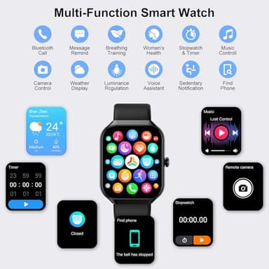 Smart Watch for Men Women, 1.96"HD Smartwatch (Answer/Make Call) with Heart Rate/Sleep Monitor/Spo2/Pedometer, 2025 New Fitness Watch 113+ Sport Modes, IP68 Waterproof Activity Tracker for Android iOS - Image 7
