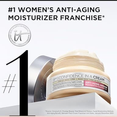 IT Cosmetics Confidence in a Cream - Hydrating & Anti Aging Face Moisturizer, Visibly Reduces Fine Lines & Wrinkles, Up To 48H Hydration, Repairs Skin Barrier, Squalane & Ceramides - 2 fl oz - Image 4