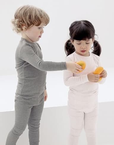 Vaenait Little Big Boys Girls Cotton Modal Fabric Kids Sleepwear Pajama Set Melange Creampink XXS - Image 5