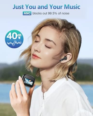 Wireless Earbuds Bluetooth Headphones, Ear Buds with Touch Screen, ANC ENC Noise Cancelling Transparency Mode, 40H Stereo Deep Bass, IPX7 Waterproof, Clear Calls, 5 EQ for iOS Android (Black) - Image 2