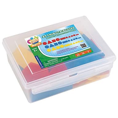 Kids First Math: Attribute Blocks Math Kit with Activity Cards | Develop Skills in Logical Thinking, Classifying, Comparing | Visual Hands-on Math for at-Home or Classroom Learning, Ages 3+ - Image 1