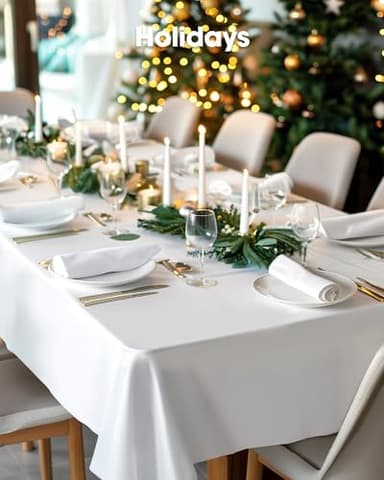 Pureegg Plastic Table Cloth Disposable 20 Pack, 54 x 108 Inch Table Cloths, Party, Picnic, Wedding, Decorative Tablecloths, Rectangle, White Plastic Cover, Leakproof & Sturdy, White - Image 8