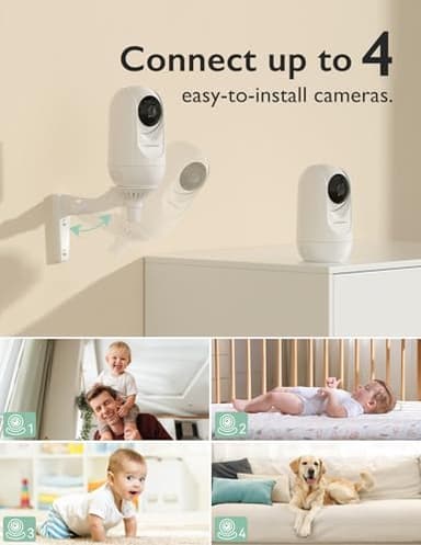Momcozy Video Baby Monitor, 1080P 5" HD Baby Monitor with Camera & Wall Mount, Infrared Night Vision, 5000mAh Battery, 2-Way Audio, Temperature Sensor, Lullabies, 960ft Range, Ideal for New Moms, BM01 - Image 7