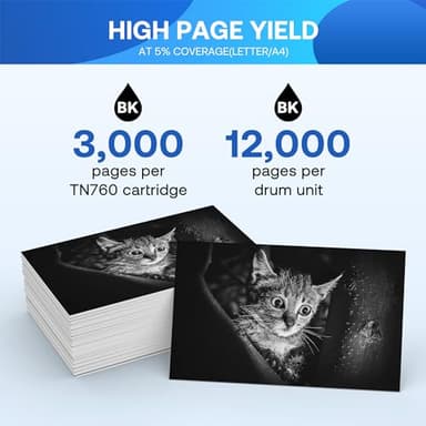 WEAREC TN760 Toner Cartridge and DR730 Drum Unit Replacement for Brother TN-760 TN730 DR730 DR 730 Work with DCP-L2550DW HL-L2350DW HL-L2390DW HL-L2395DW Printer (2 Toners, 1 Drum Unit, 3Pack) - Image 3