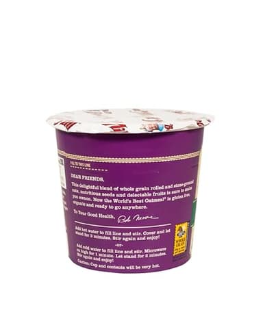 Bob's Red Mill Organic Oat Cup, Fruit & Seed, 1 cup (Pack of 12)- Non GMO, Whole Grain, Kosher - Image 4
