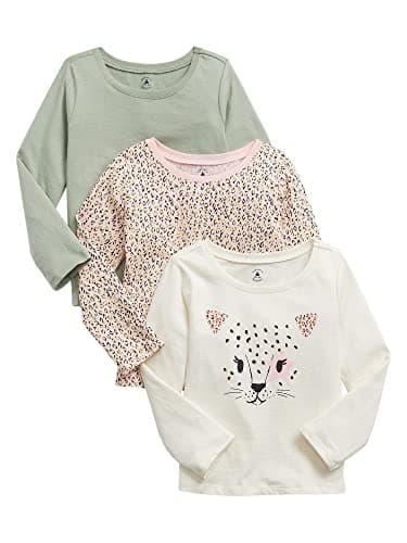 GAP Baby Girls Long Sleeve Tee T Shirt, Safari Olive, 3-6 Months US - Image 1