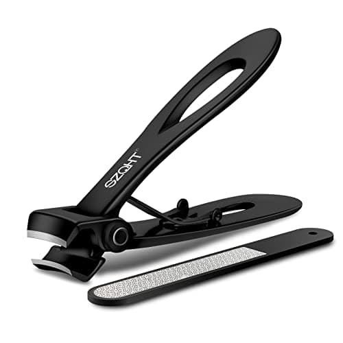SZQHT Ultra Wide Jaw Opening Nail Clippers Set, Toenail Clippers for Thick Nails, Heavy Duty Nail Cutter, Stainless Steel Toe Nail Clippers for Seniors, Men & Women Manicure,Pedicure,Big(Black) - Image 1