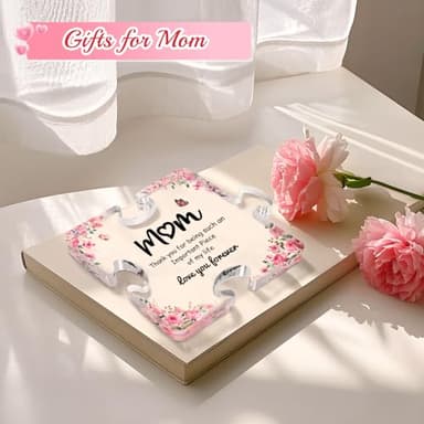 Mom Birthday Gifts, Stocking Stuffers Mom Christmas Gifts, Winzwon Personalised Paperweights Presents for New Mom, Mother in Law from Daughter Son, Mothers Day Acrylic Puzzle Home Office Decoration - Image 3