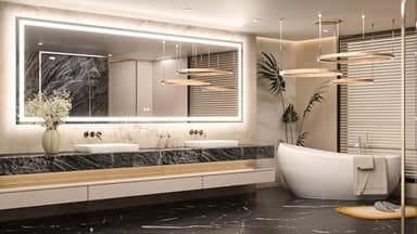 Keonjinn 96 ” x 36 ” Lighted Mirror for Bathroom Wall, LED Mirror with Frontlit & Backlit, Large Bathroom Mirror with Lights, Dimmable 3-Color Lights, HD Tempered Glass, UL-Listed LED Driver - Image 2