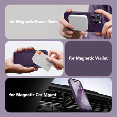 GONEZ for iPhone 14 Pro Case, Compatible with Magsafe, with Screen Protector + Camera Lens Protector, Soft Anti-Scratch Microfiber Lining, Shockproof Liquid Silicone Phone Cover, Deep Purple - Image 5