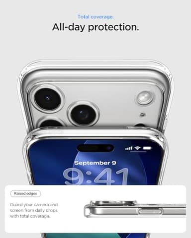 Spigen for iPhone 17 Pro Max Case, Ultra Hybrid MagFit [TPU Covered Camera Control] [Anti-Yellowing] [Compatible with Magsafe] - Clear - Image 4