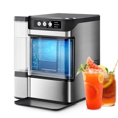 Nugget Ice Maker Countertop with 0.8Gal Removable Tank for Chewable Ice, 41Lbs/24H, One-Touch Fast Ice in 6 Mins, Self-Cleaning & Ultra Quiet for Home, Office, Party - Image 9