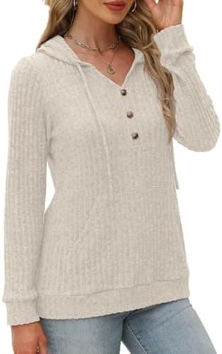 Womens Sweaters Fashion Hoodies Long Sleeve Tops Casual Sweatshirts Fall Outfits Pullover Winter Clothes 2025 - Image 3