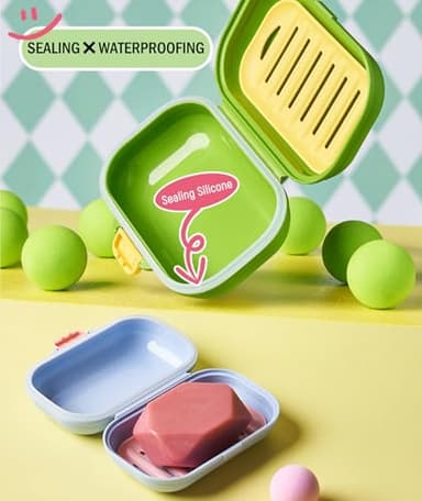 PEISAINOX Travel Soap Case, 100% Leakproof Soap Box with Lid, Bar Soap Holder for Traveling, Draining Soap Dishes for Bathroom, Shower, Gym, School, Camping, Vacation, Outdoor,Travel Essentials - Image 3