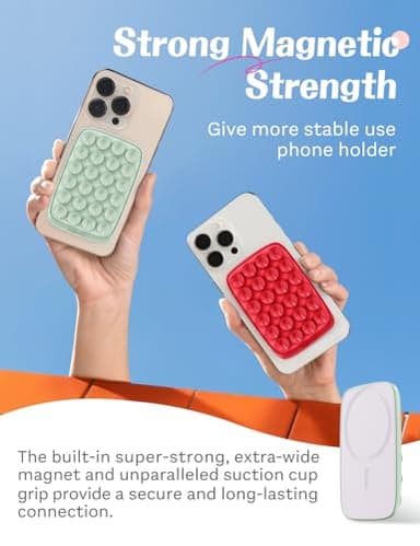 MagSuction Max Magnetic Suction Phone Mount for MagSafe, Hands-Free Phone Holder, Compatible with iPhone MagSafe Phone Case, Perfect for TikTok Videos and Selfies, Light Green - Image 4