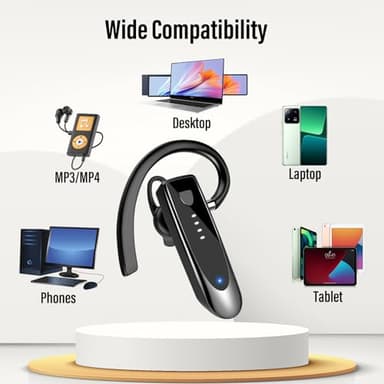 Atheewon Bluetooth Earpiece, Wireless Handsfree with Noise Cancelling Mic, 20Hrs Call Time Bluetooth 5.4 Headset, 180 Hrs Standby Time Headset for Business/Trucker/Driver - Image 7