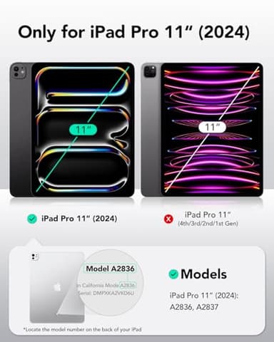 ESR 2 Pack Screen Protector for iPad Pro 11 Inch M4 2024, Tempered Glass Film with Easy Application Tray, Scratch Resistant, HD Clarity - Image 2