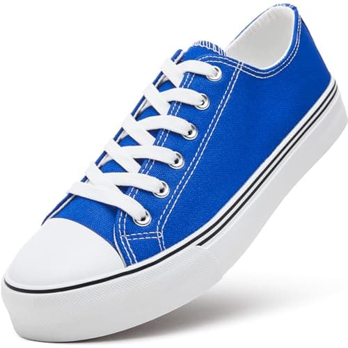 ZGR Mens Classic Casual Shoes,Lace-up Fashion Sneakers,Low Top Canvas Shoes for Men(Blue.US8.5) - Image 1