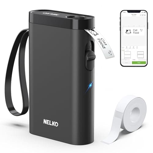 Nelko Label Maker Machine with Tape, P21 Bluetooth Label Printer, Wireless Mini Label Makers with Multiple Templates for School Office Home, Black - Image 1