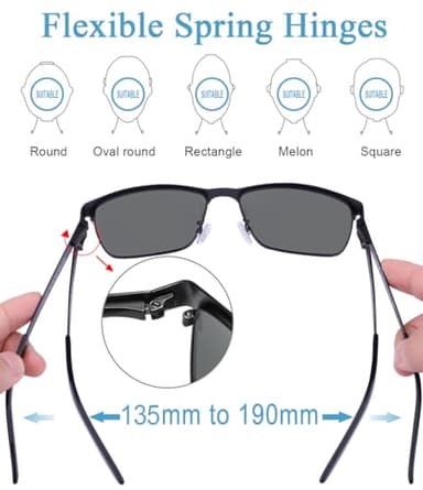 CARFIA Metal Mens Sunglasses Polarized UV400 Protection for Driving Fishing Hiking Golf Everyday Use - Image 6