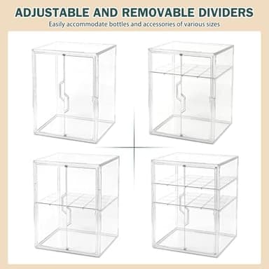 Baby Bottle Organizer, 3-Tier Bottle Storage for Countertop with Double Magnetic Doors, Clear Plastic Bottle Station Organizer with 2 Adjustable Dividers for Kitchen, Bathroom, Cabinet, Vanity - Image 7