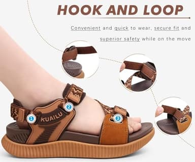 KuaiLu Walking Orthopedic Sandals Womens Comfortable Arch Support Hiking Sandles Plantar Fasciitis Athletic Sport Recovery Cushion Summer Travel Outdoor Open Toe Water Sandals Brown Khaki Size 8.5 - Image 5