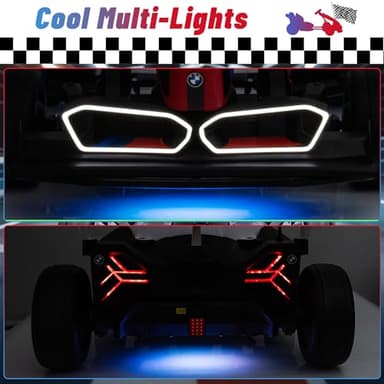 Wanan Electric Go Kart with Adjustable Seat, 24V Licensed BMW Drift Kart with Dual 200W Motors, Crazy Go Cart for Kids Ages 6-12, LED Lights, Drift Mode and 2 Speed (Red, 24V) - Image 8