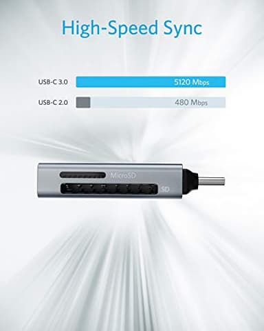 Anker SD Card Reader, 2-in-1 USB C Memory Card Reader for Digital Camera SD Card Viewer with Dual Slot for SDXC, SDHC, SD, MMC, RS-MMC, Micro SDXC,MicroSD, Micro SDHC Card, and UHS-I Cards - Image 6