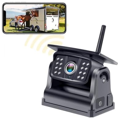 Wireless Backup Camera for Trucks & RVs – Solar-Powered, 1080p HD, Night Vision, Waterproof, Magnetic Mount, Easy Installation for Towing & Parking - Image 1